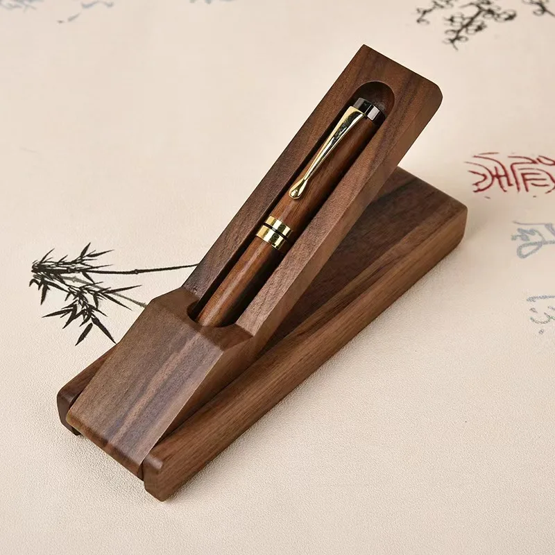 Luxury Writing Set Black Ink Wood Ballpoint Rolling Ball Pen for Signature Luxury Pens for Men Luxury Wooden Pen