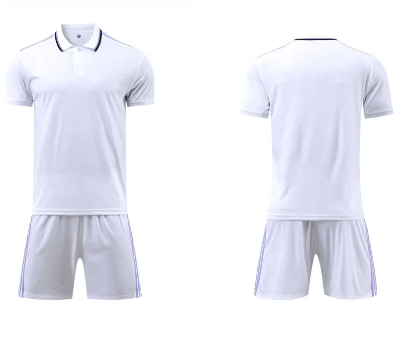 New 2023 real home and away madrid low MOQ custom your LOGO plain spandex football jersey kit shirt uniform