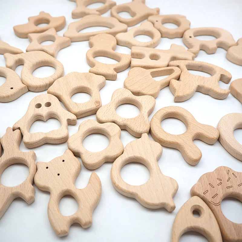 Promotion Pendant Teething Toy Beech Wood Chewing Baby Accessories Toys Cactus Baby Teether Silicone Bracelet