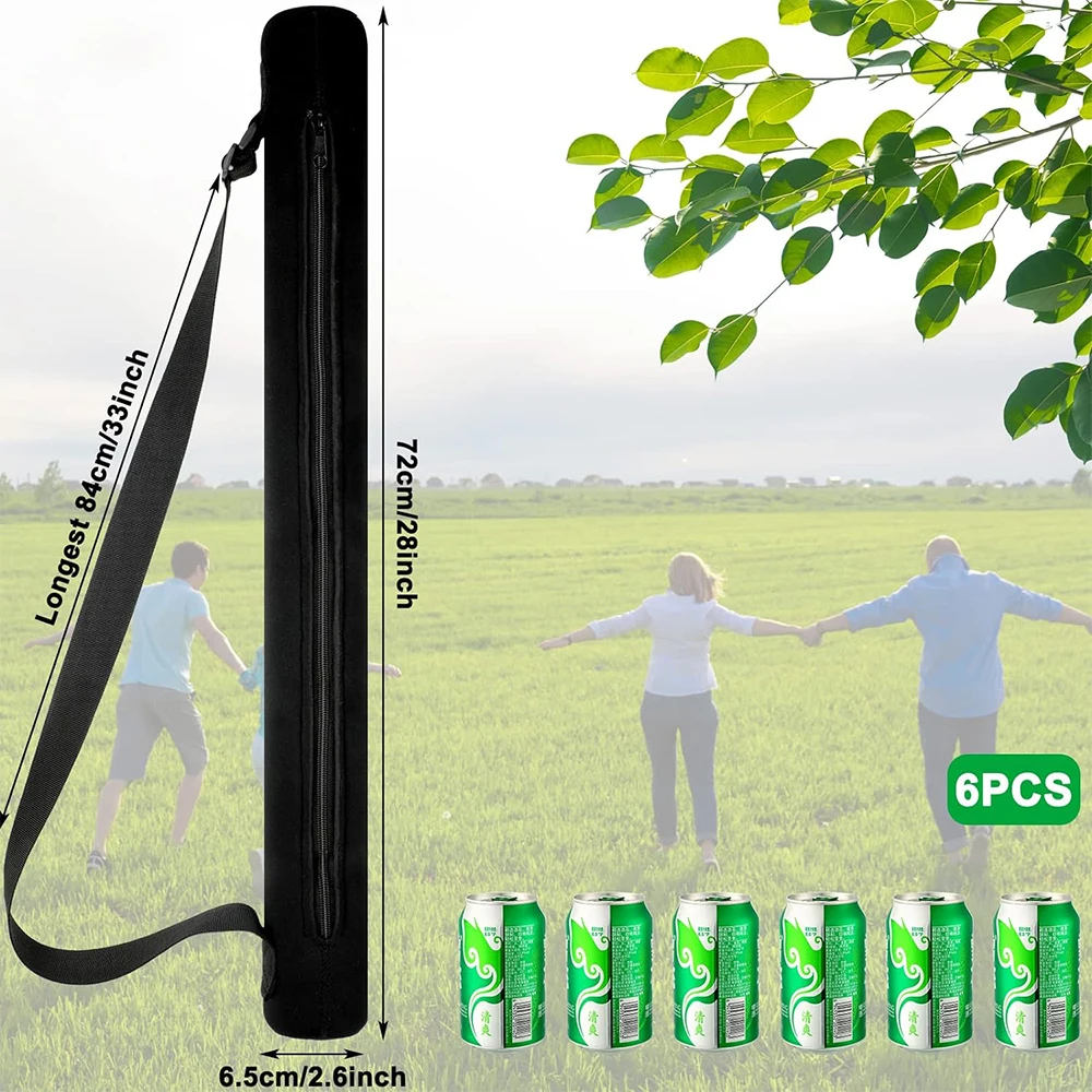 Custom Color Neoprene 6 Can Tube Holder Wine Shoulder Golf Beer Sleeve Cooler Tube Bag