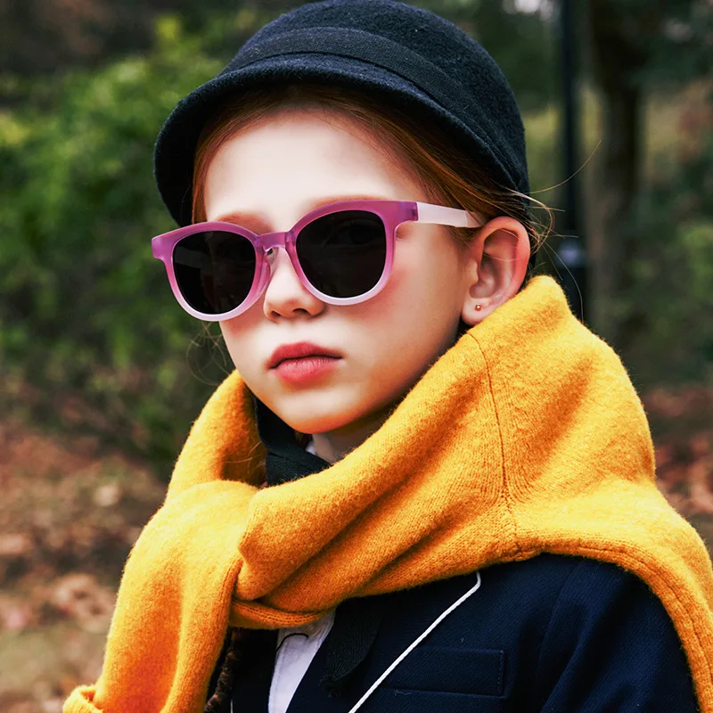 2024 Newest Designer Gradient Color Flexible TR90 Polarized Boys Girls Sunglasses for Kids