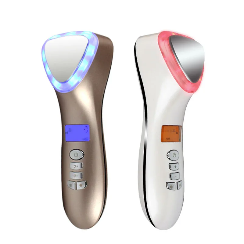 2024 New products LED Hot Cold Hammer face lifting Vibration Massager Anti Aging Skin Tightening Beauty Instrument