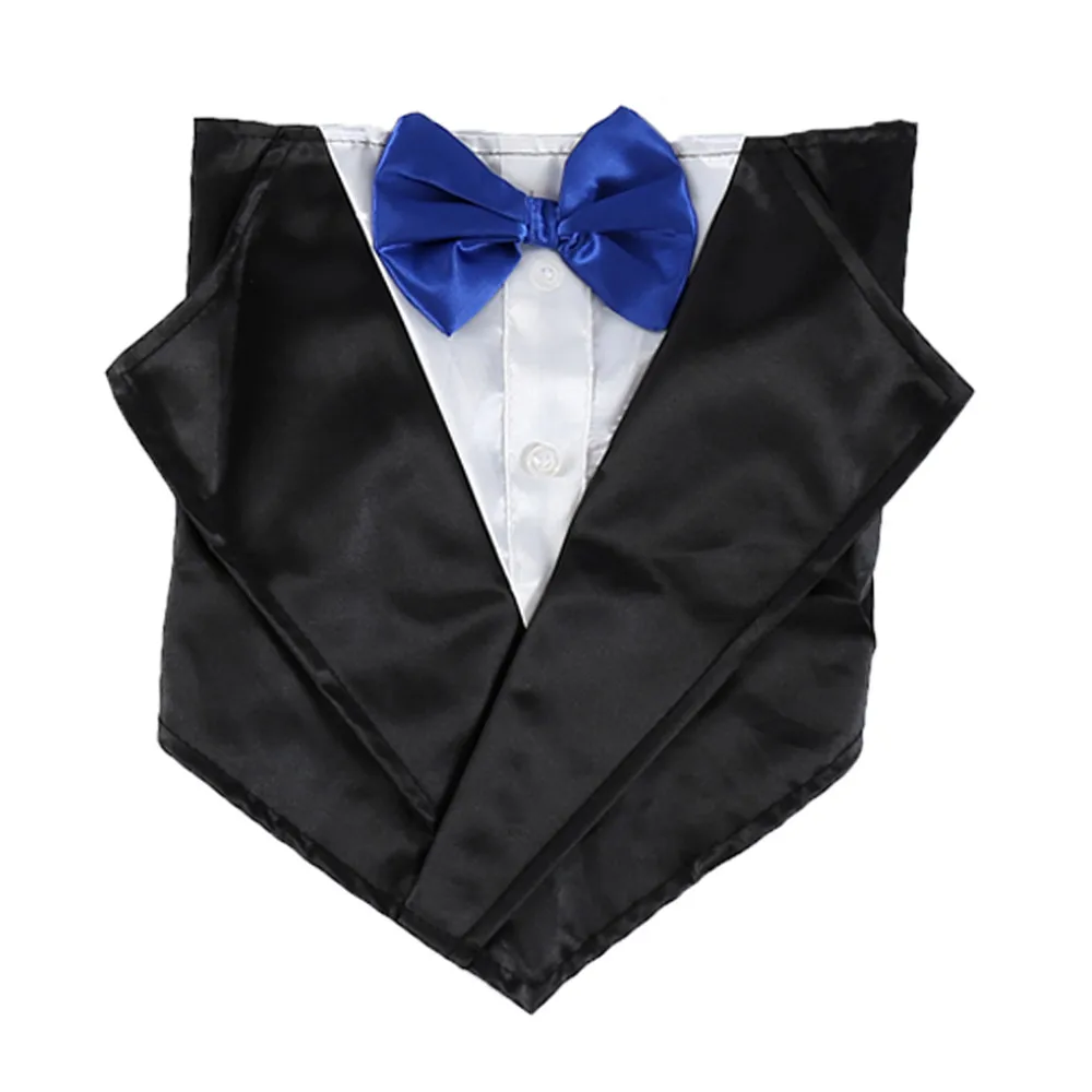 British Wedding Suit Dog collar gentleman bow tie red blue Bow dog scarf Big dog decorative saliva towel