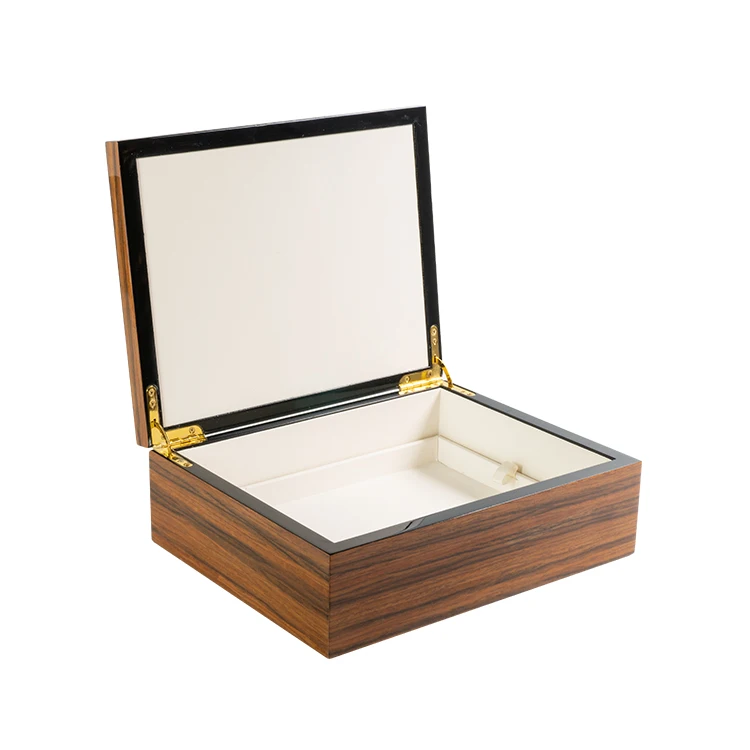 Customized Wood Grain Lacquer Wooden Photo Keepsake Box With Glass Lid Accepted Oem With SABER Certificate