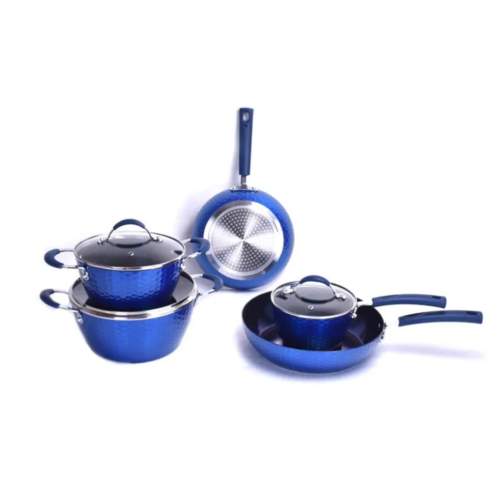 Factory Supply 7pcs  Pressed Aluminum Ceramic Non-stick Coating Cookware Set