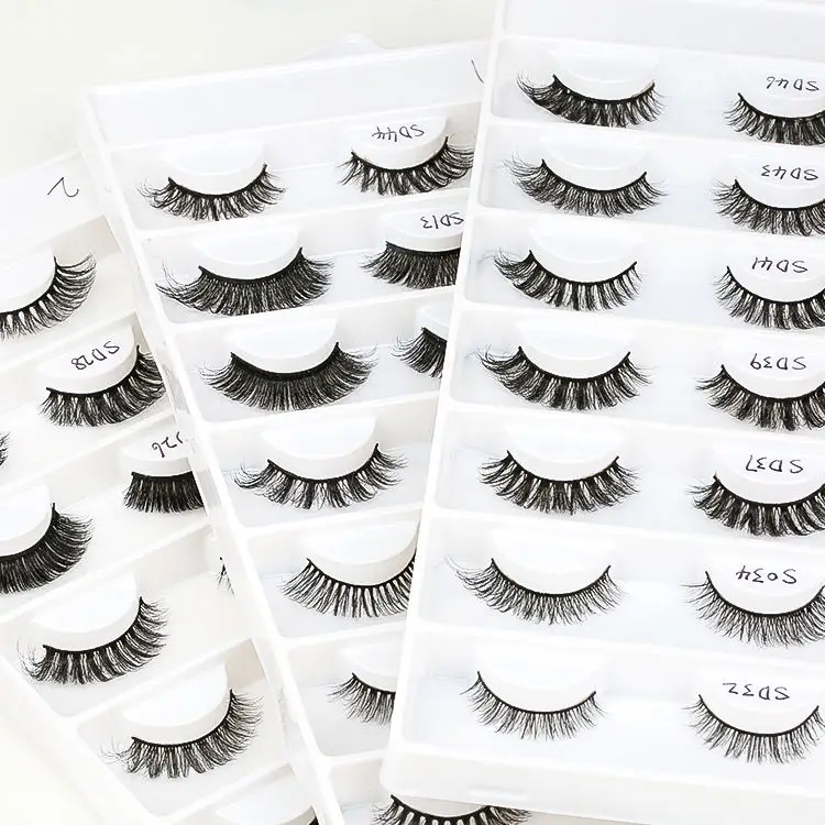 Silk 3d faux mink lashes superfine band faux mink lashes individual false lashes