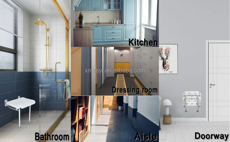 Folding Shower Seat for Inside Shower Foldable Shower Chair Bath Bench Wall Mounted Bathroom Bathtub Safety Stool