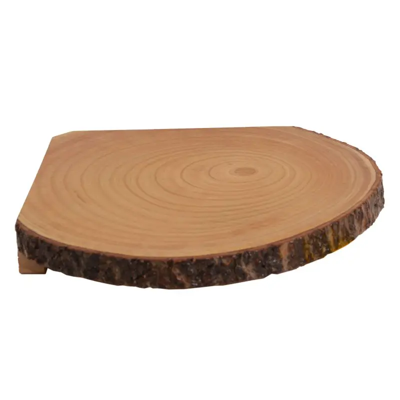 Live Edge Corner Shelves Corner Floating Shelf Solid Wood Slices with Bark Decorations Style Wall Mount Display Shelf