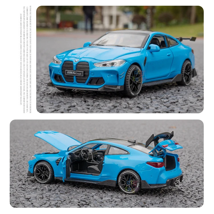 NewAo Hot Selling Diecast Toys Model Car 1/32 M4 4 Door Opening Pull Back with Sound and Light Effects Toy Vehicle