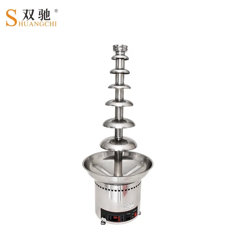OEM Commercial large chocolate fountain 4-7 tiers stainless steel chocolate waterfall fountain with digital display panel