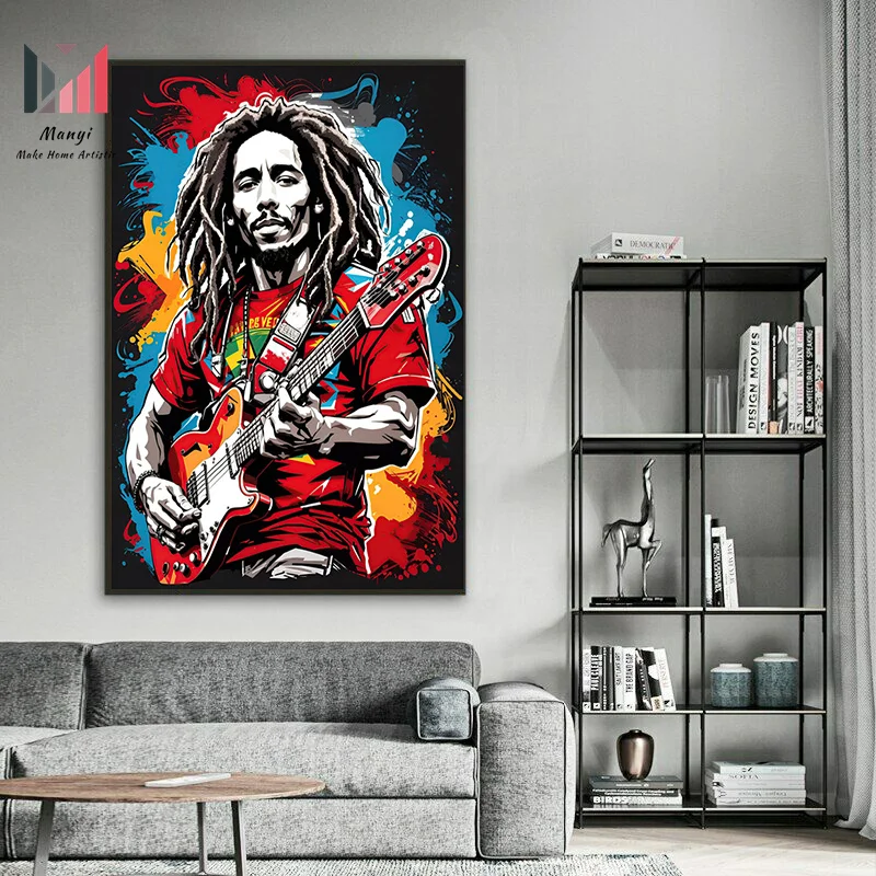 Celebrity Portrait Graffiti  Singer Rapper  Hip Hop And Band Print Canvas Painting Posters for Living Room Home Decoration