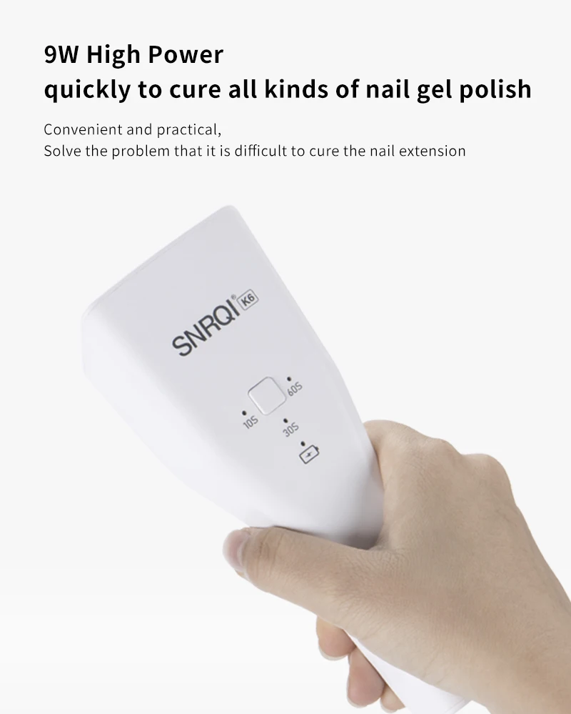 UV & LED Cordless Nail Lamp Build-in Battery Rechargeable Handheld Wireless Plastic for Nail Gel Using Equipment for Nail Design