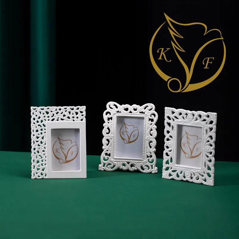 Personalized decorative picture frame standing photo frame handmade white ceramic framed photo