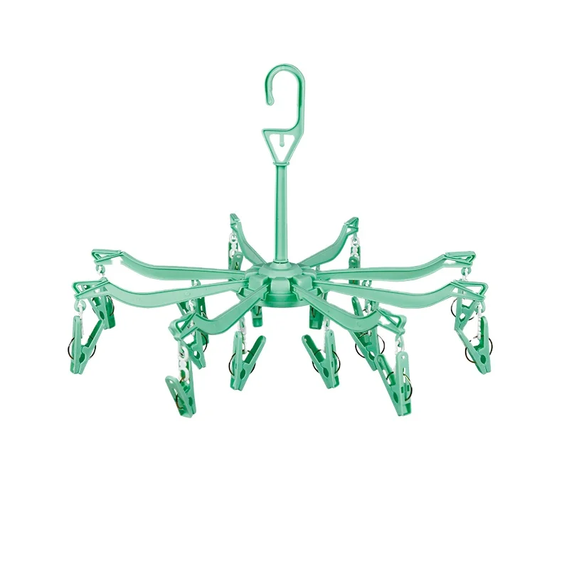Household multifunction clip 16 clip baby drying socks hanger folding plastic clothespin drying rack