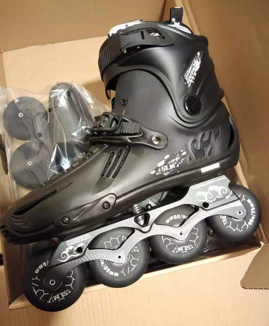 adult fitness big size 47 295mm roller speed inline slalom skate