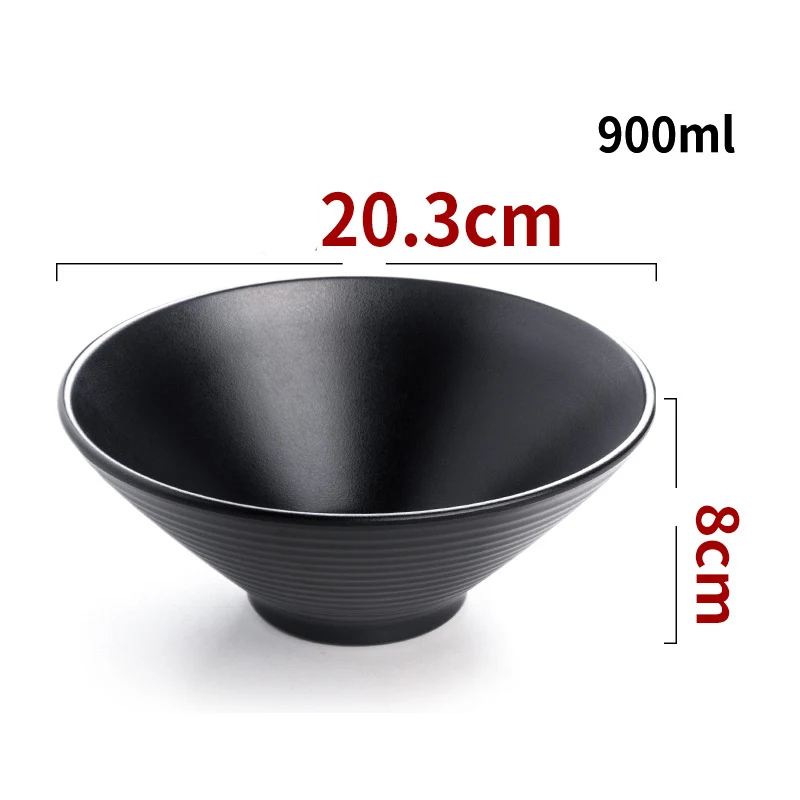 black big noodle restaurant melamine ramen bowl with custom logo