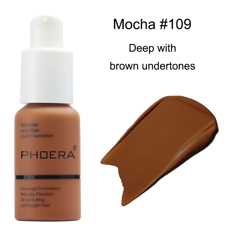 Phoera Matte Foundation Waterproof Foundation for Dark Skin Full Coverage Foundation Makeup