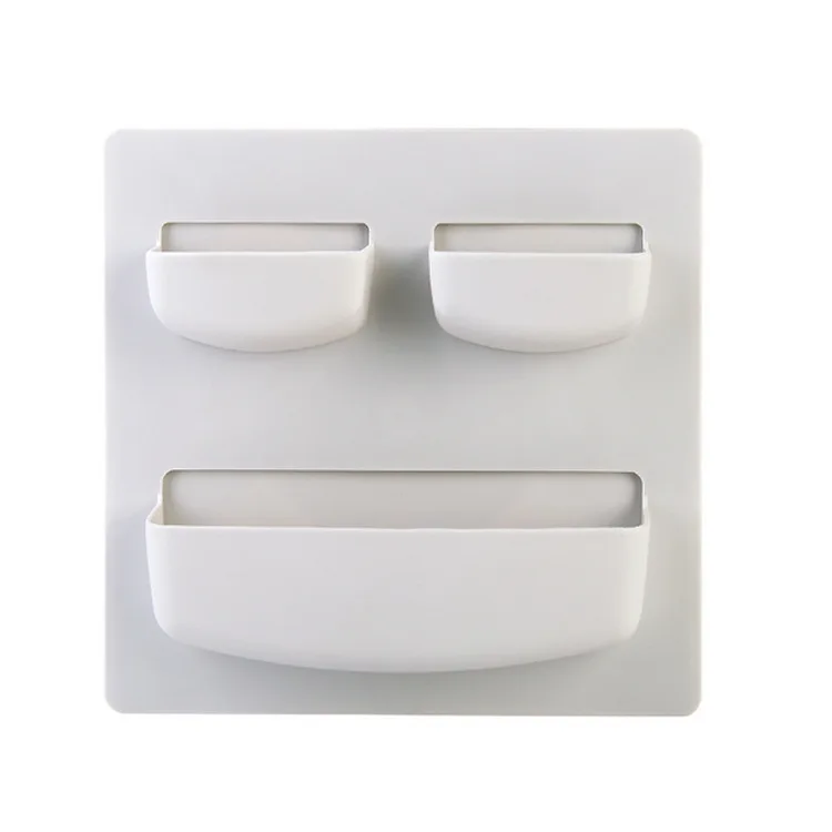 Minimum order of 5 pieces punch-free household self-adhesive storage shelf 4-tier kitchen plastic storage rack