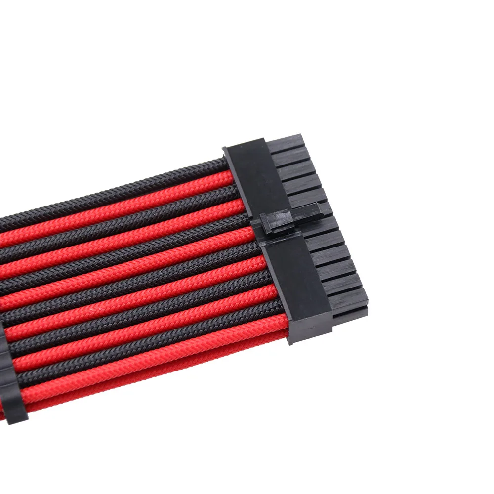 Hot  Sale Product Sleeved Extension Cord 24p Power Supply  Extension Wire Power Cords  30cm 16AWG Nylon ODM Extension Cable