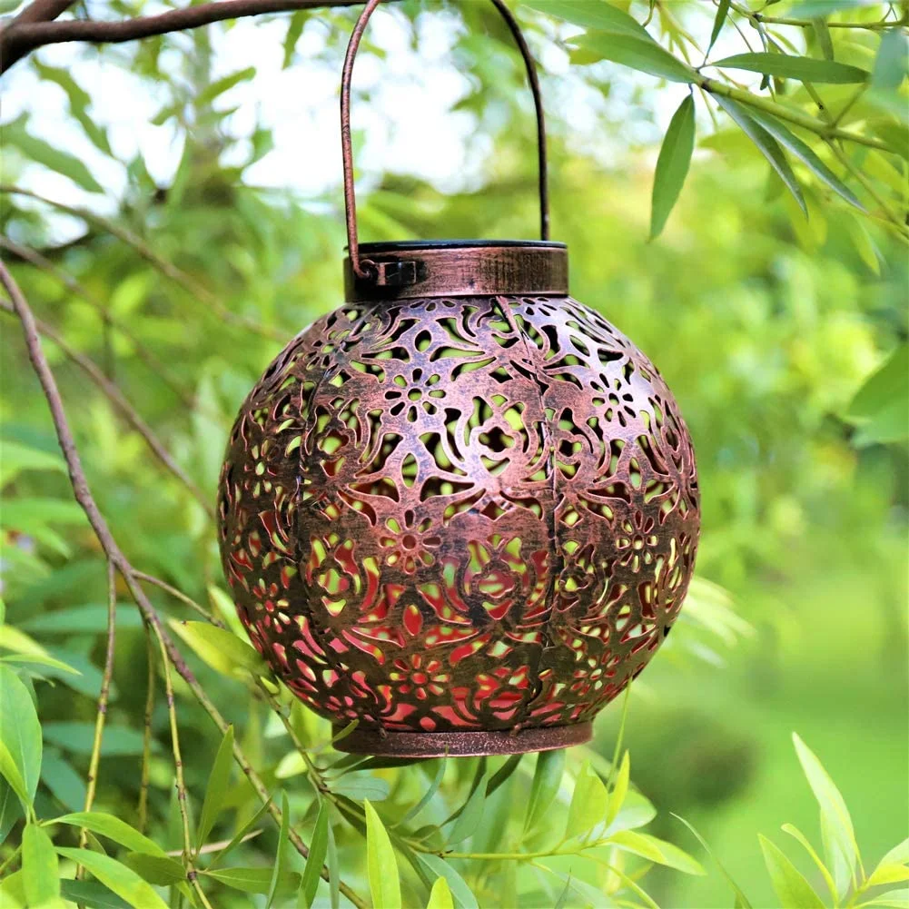 Solar Lanterns Solar Light  For Yard Tree Gate Veranda Patio IP44 Bronze Blue Black Hanging Outdoor Solar Garden Lights