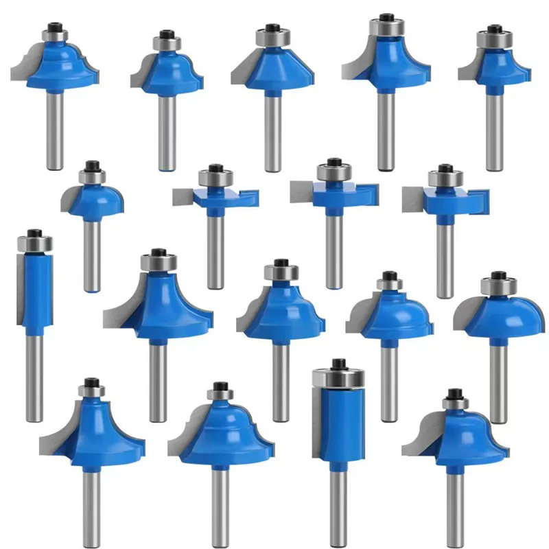 35Pcs Wood Tungsten Carbide Milling Cutter Sets 8mm  6.35mm  12.7mm 1/2 1/4 inch Shank Wood Tools CNC Router tools