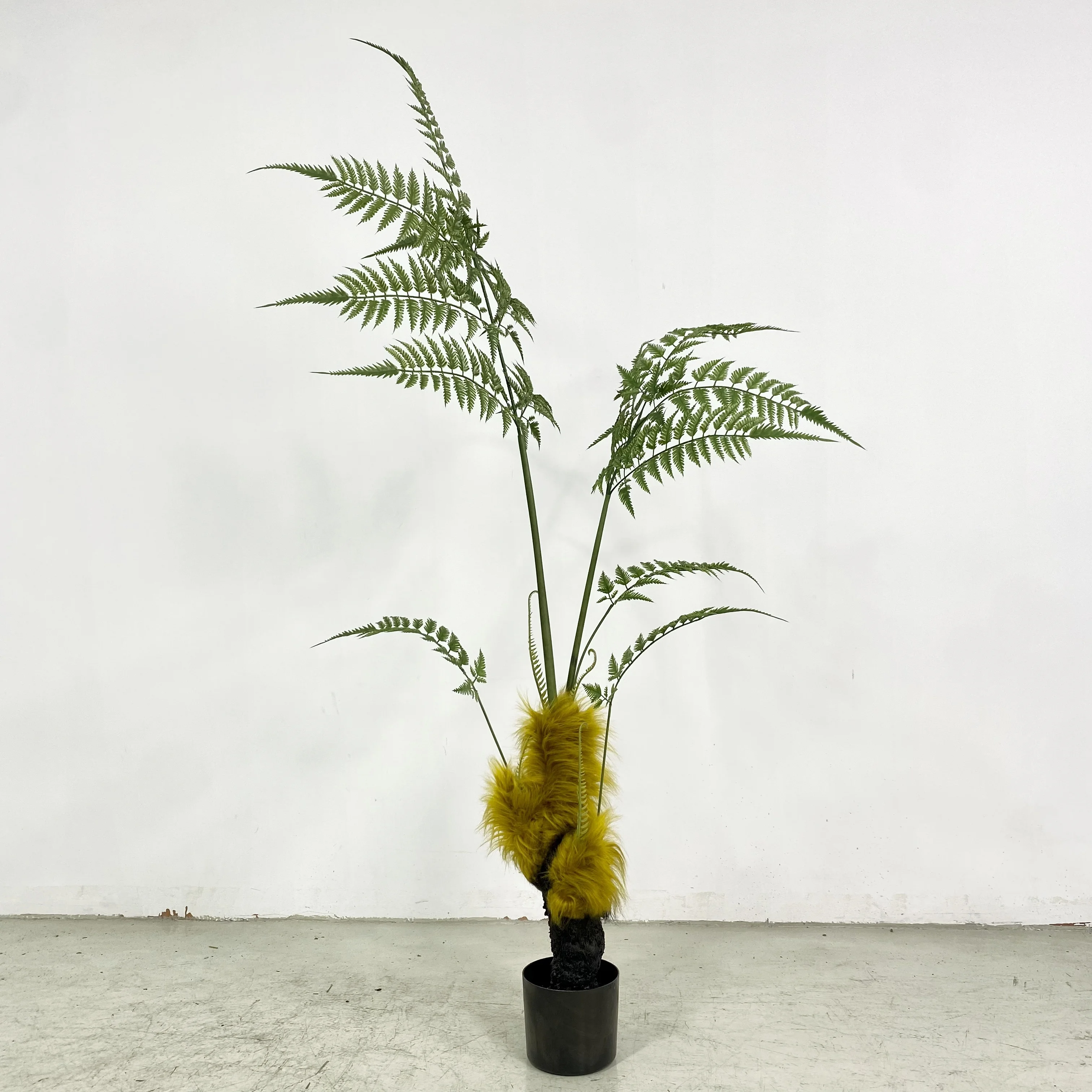Look realistic faux landscaping small fern bonsai artificial plant potted tree fern for shopping mall decoration