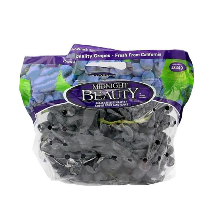 Anti Fog Customized Zipper fruit protection bag plastic clear bag with holes for fruit packing