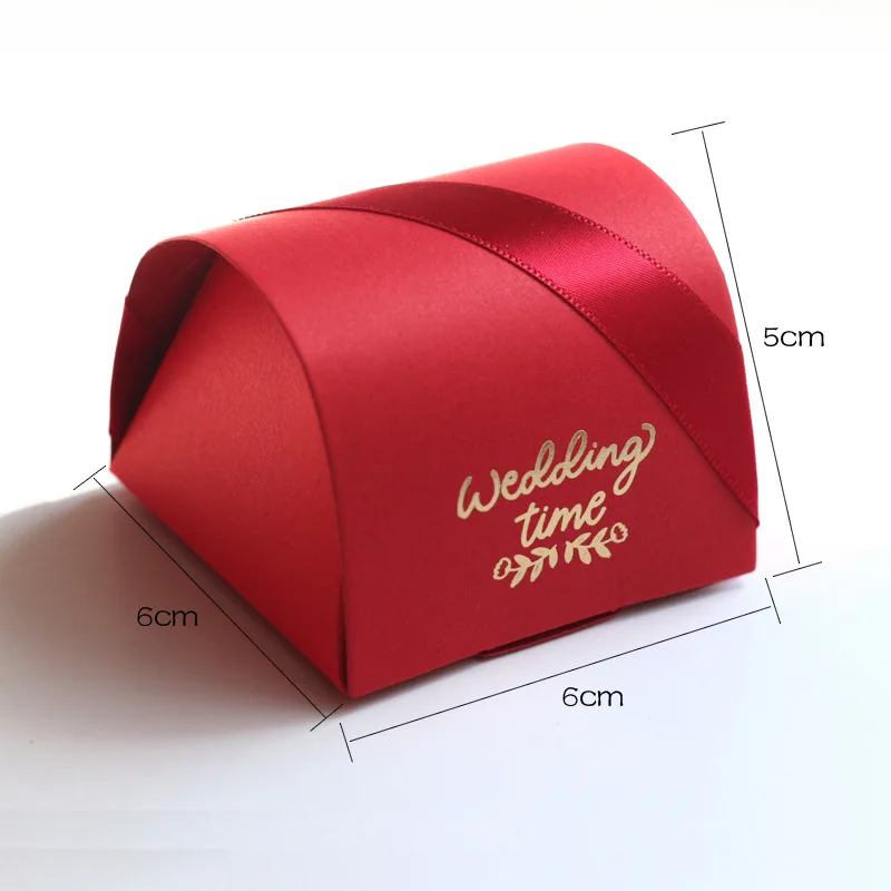 red color wedding candy box wedding sugar box with hand gift candy packaging box
