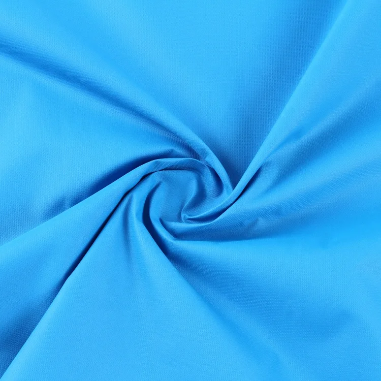 Новое поступление 2022, синяя эпонж-ткань из полиуретана с молочным покрытием и отделкой в рубчик, 100% полиэстер