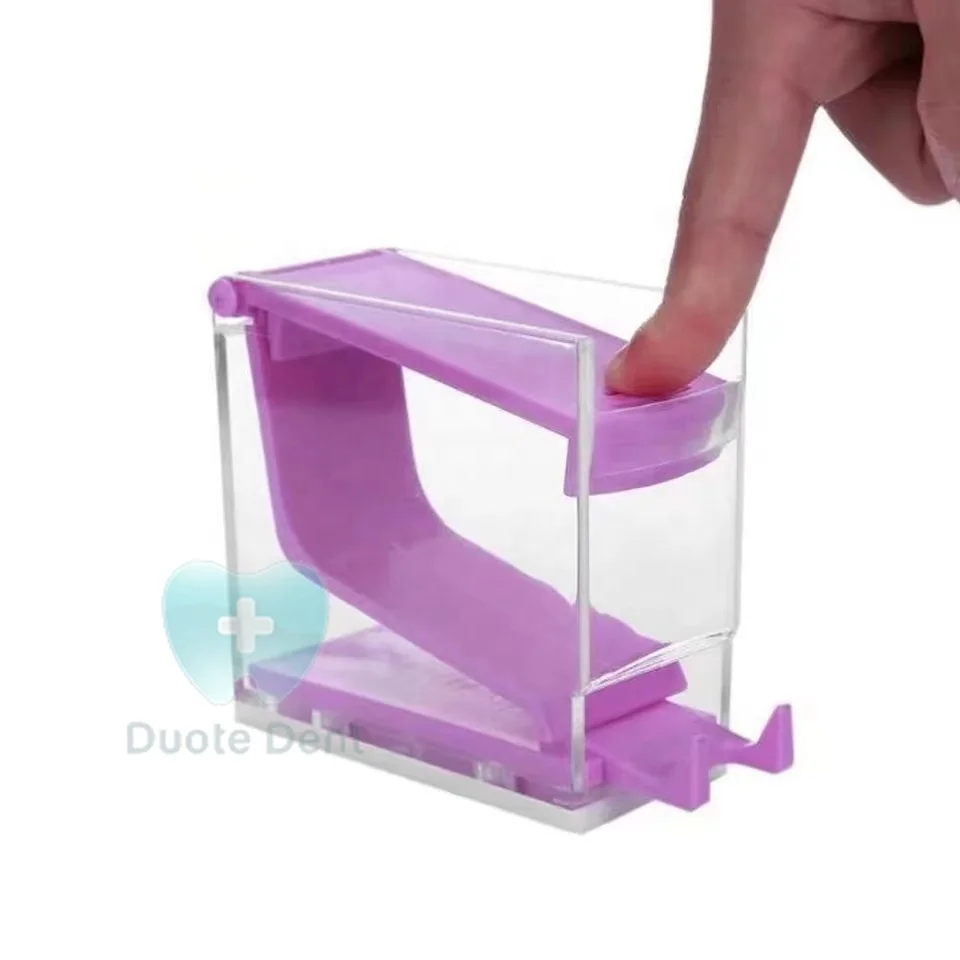 Factory Direct Colorful Plastic Press Type Cotton Rolls Holder Cotton Rolls Dispenser Box For Dentist Use