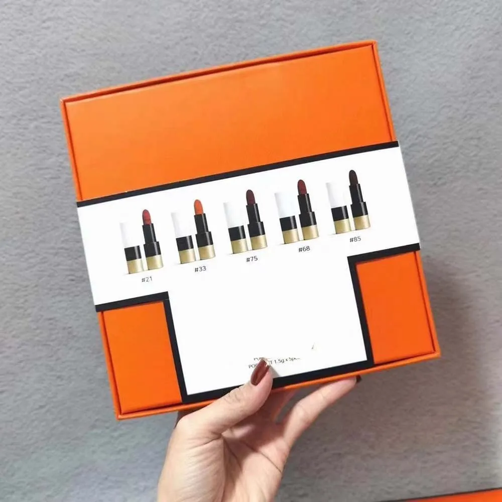 Lip Cosmetics Smooth Long Lasting Lip Stick Private Label 5 in 1 Matte Lipstick Set
