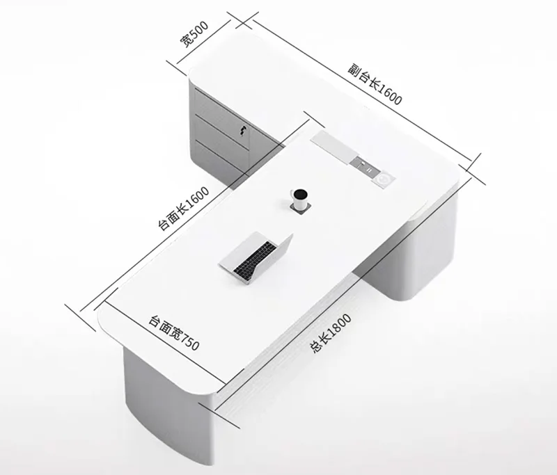 Новое поступление белая L-образная дизайнерская директорская компьютерная офисная станция современный офисный стол руководителя