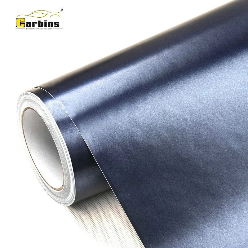 Carbins Pearl Midnight Blue Metallic Chrome Vinyl Car Wrap Fast Shipping 3M Metallic Chrome Vinyl For Size: 1.52 X 18 Meter