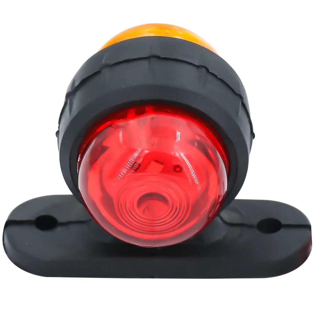 
High Quality 2 LED Round Truck Trailer Side Marker Light Red Amber Lamp 12V 24V WG027 