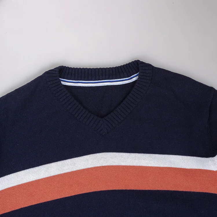 
High classic baby boys striped knitted sweater cotton brand pullover kids clothes for boys 