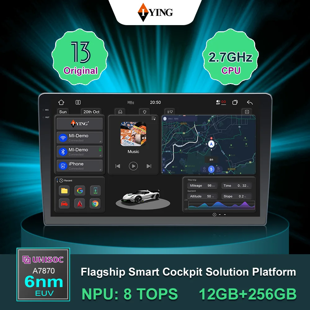 IYING 10.1 Inch 1 Din Universal GPS Navigator Car Radio CarPlay 7870 Linux Multimedia MP5 AM/FM Stereo Receiver CAR DVD Player