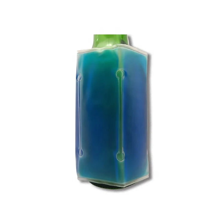 2021 Gel Material Customization Isolated Heat Cooling Bottle Cooler Bag PVC Wine Chiller Bag Wine Chiller Sleeve