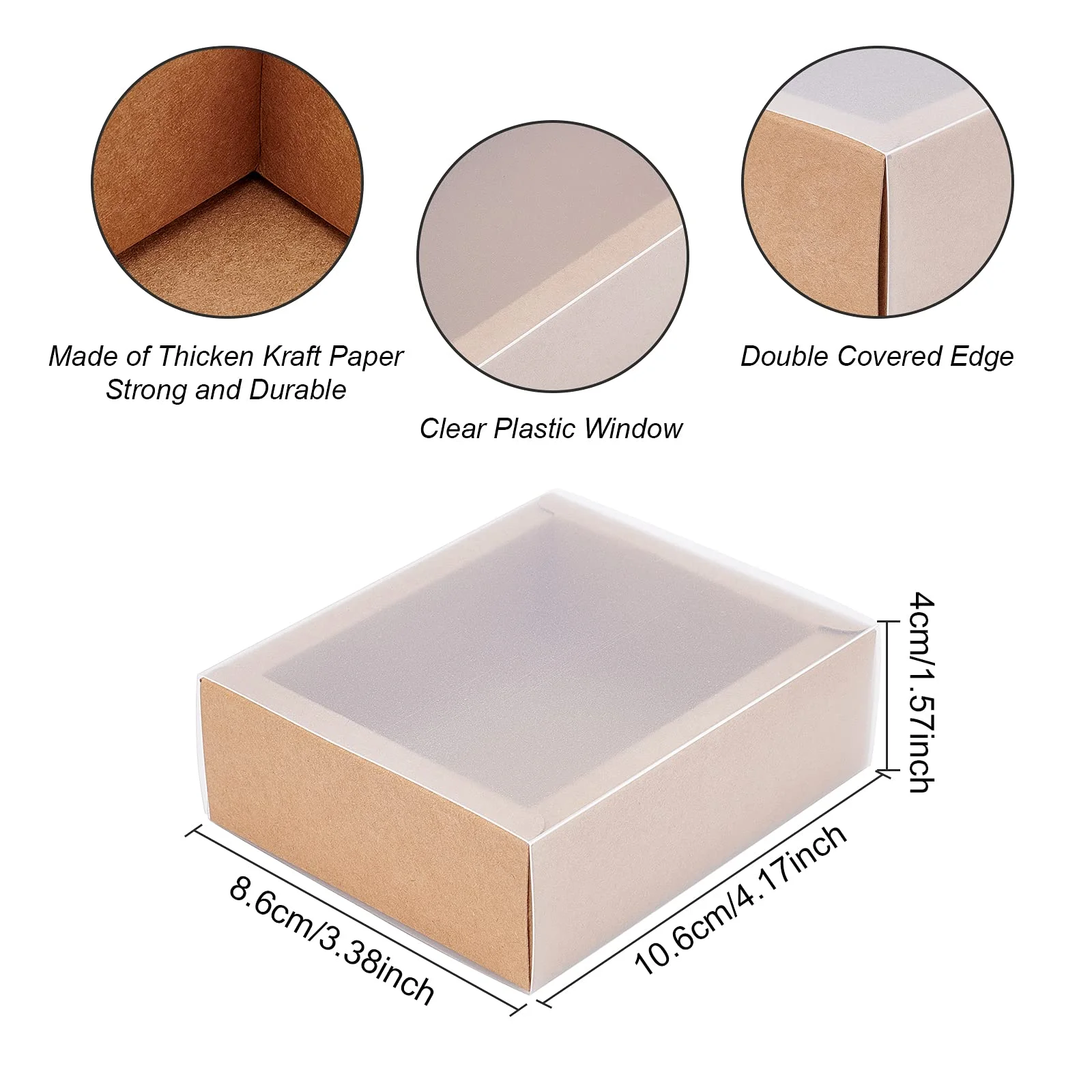 Custom printing sliding out open drawer box Rectangle Drawer Kraft Boxes with PVC Plastic Window for Party Favor Treats, Candy