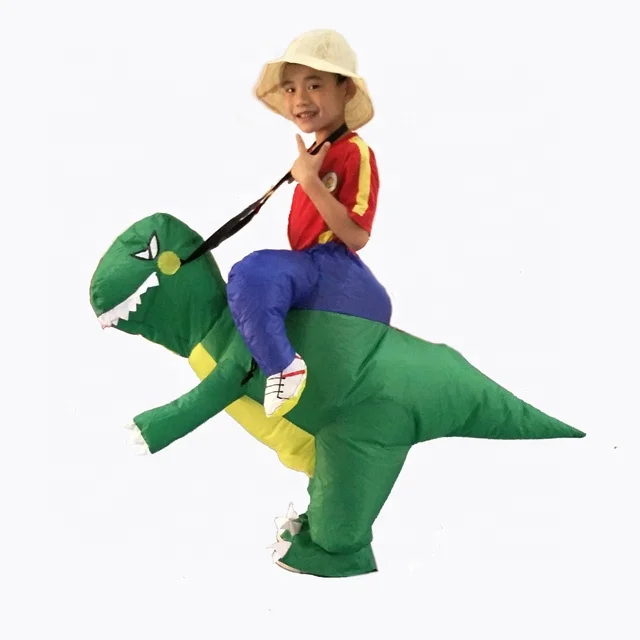 Wholesale High Quality T-Rex Halloween Kingdom Kids Rider Party Mascot Walking Dinosaur Inflatable