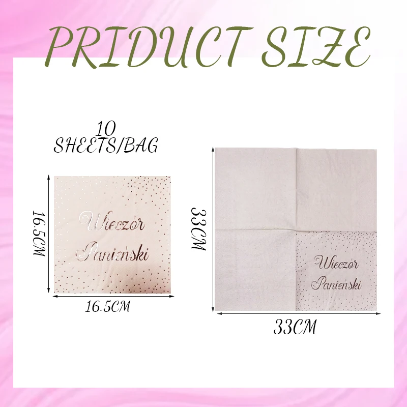Anyou Pink Gold Foil Disposable Monogrammed Paper Napkins Soft Luxury Hand Tissues for Birthday Western Dining Room Party Supply
