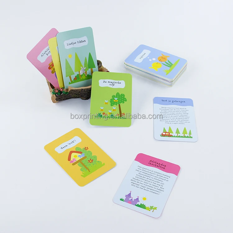 Custom Printing Service Durable Colorful Flash Cards Education With Hard Lid and Base Box