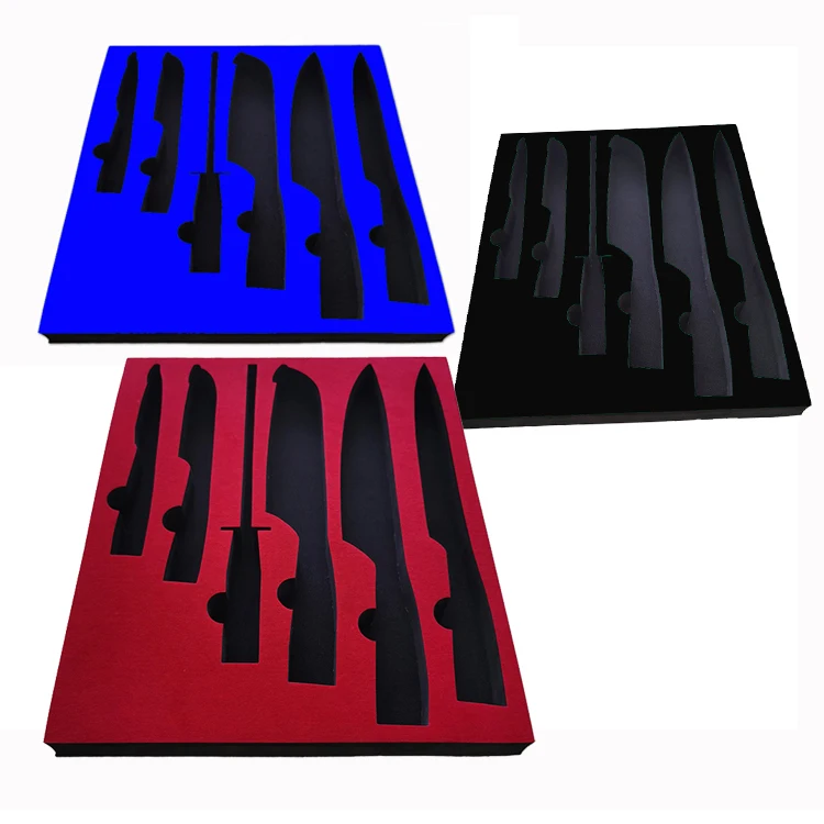 2024 Factory Custom Hot Selling High Quality EVA Foam Insert Velvet Sponge Insert Packaging for Table Knife Fork Spoon Packing