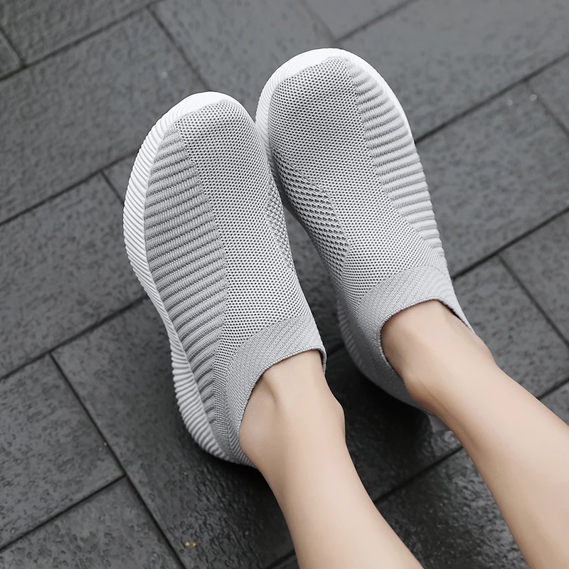  Кроссовки-носки женские повседневная мягкая обувь без шнуровки большие размеры