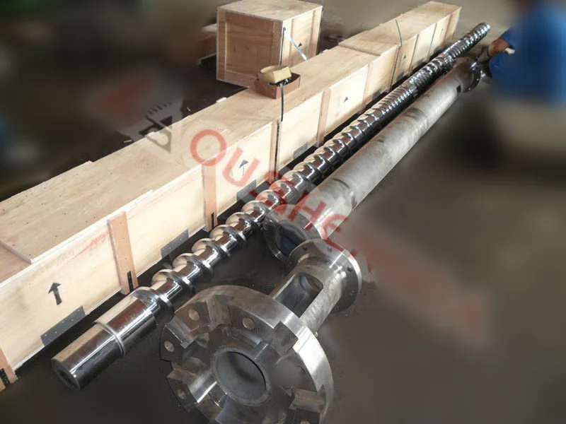 Винтовой цилиндр для экструдера выдувной пленки, детали для выдувного формования, штампованная головка, LDPE LLDPE HDPE пленка, пузырчатая пленка Stellite BIMETALLIC