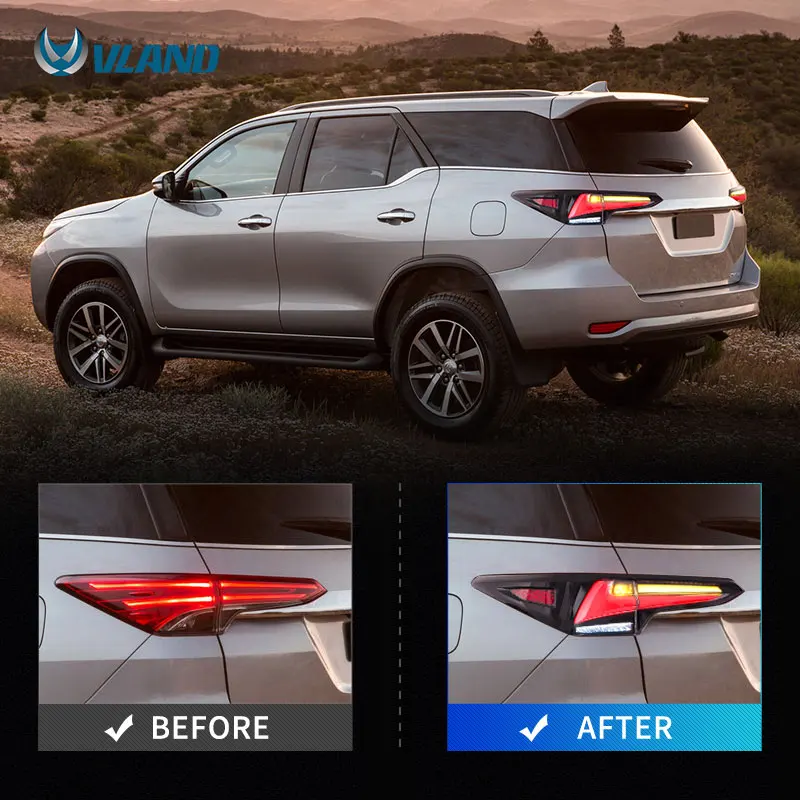 VVLAND Factory Wholesale Tail Light Led Car Lamp For Toyota Fortuner 2017-2021 Accessories Auto Lighting System Sequential Synth