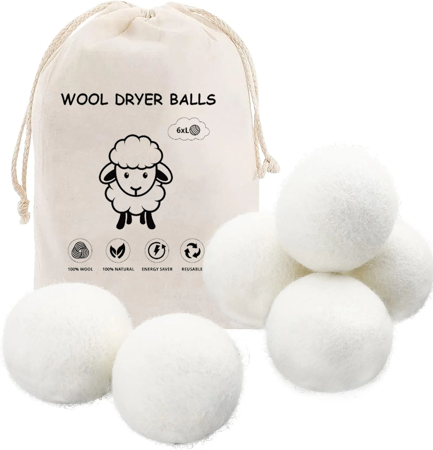 Best Selling Products 2024 New Trending in USA private label Organic Wool Dryer Balls for Laundry Washing Machine FBA DDP SHIP
