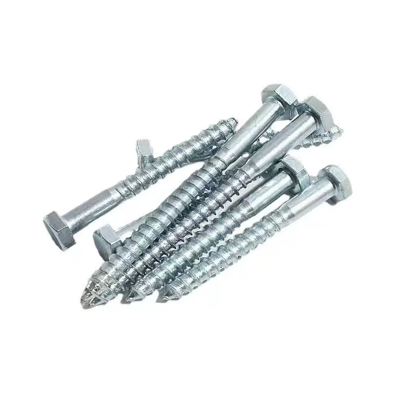customized A2-70 outer hexagon screw nails 304 stainless steel self threading pin hexagon Head Lag Wood Screw DIN571