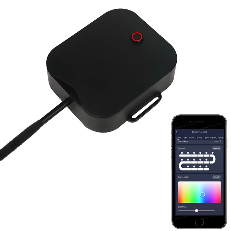 LED Strip Light Controller with APP Control Support Music Rhythm Function and GPS Speed Cruise DC 5V BLE RGB Light Controller