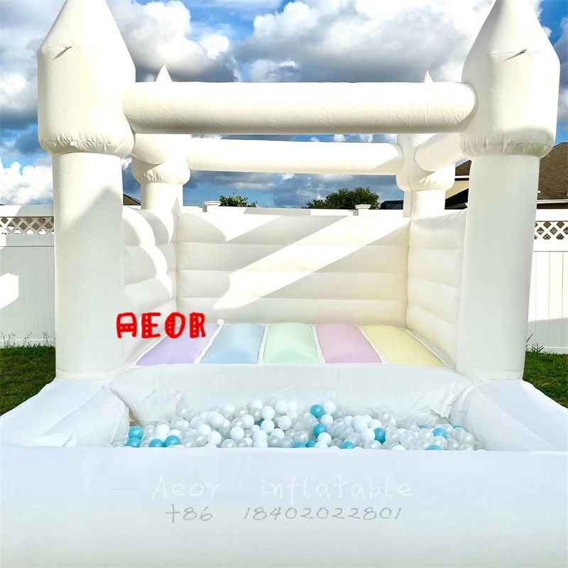 Tie-dyed Bounce House Pastel line Jumping Bouncy House Rainbow Inflatable Bouncer