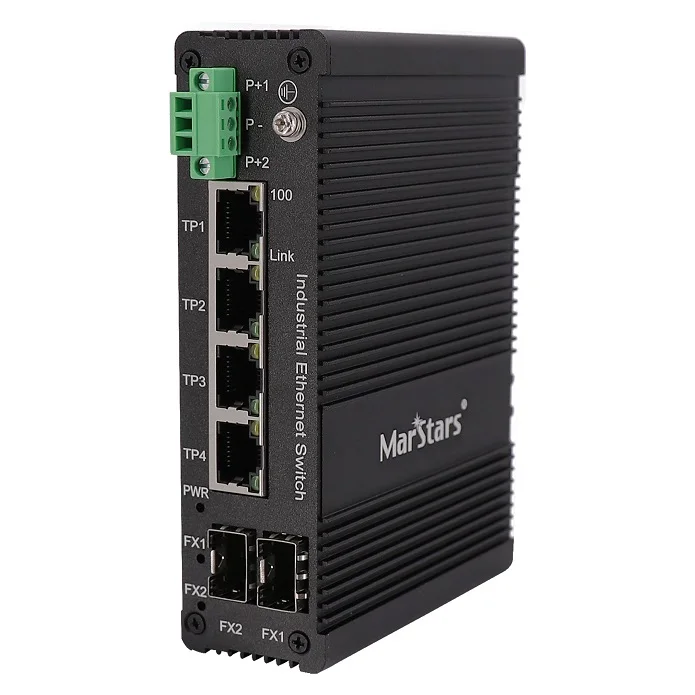 10/100M 4 port industrial poe switch with 2* SFP Uplink Din Rail Ethernet Industrial Switch